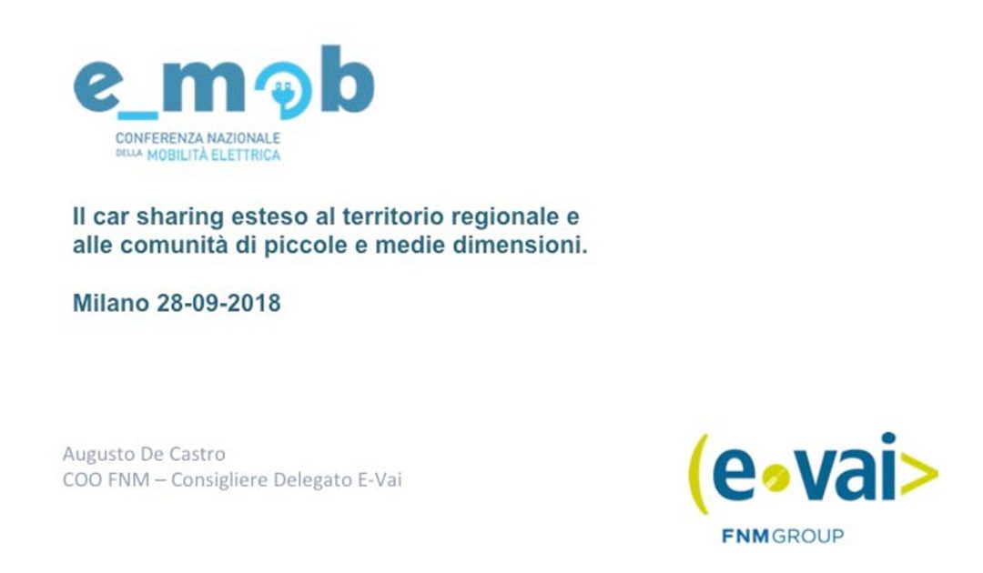 e-vai: il car sharing esteso al territorio regionale e alle comunità di piccole e medie dimensioni